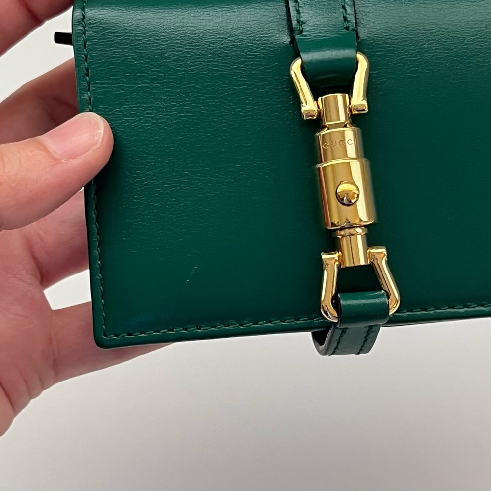 Gucci Jackie 1961 Card Case Wallet in Emerald Green - Picture 9 of 17